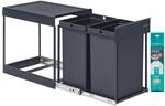 SONGMICS M&uuml;lleimer k&uuml;che, M&uuml;lltrennsystem f&uuml;r Unterschrank, 2 x 20 L, Abfalleimer
