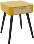 HowHomely Nachttisch mit Schublade 35x40x48 cm &ndash; Nachtkommode gelb...
