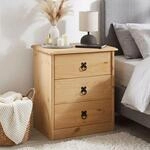 CARO-M&ouml;bel Nachttisch Barrio mit 3 Schubladen im Landhausstil, Nachtkommode...