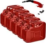 BW&reg; Benzinkanister Metall 5x 10 Liter mit Ausgie&szlig;er - Kraftstoffkanister Rot...