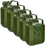 BW&reg; Benzinkanister Metall 5x 5 Liter - Kraftstoffkanister Olivgr&uuml;n - RAL 6003...