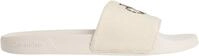 Calvin Klein Herren Badeschuhe Slide mit Canvas, Beige (Oatmeal), 43