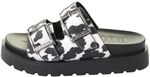 Buffalo Raya Ari Damen Sandale - Schwarz/Wei&szlig; Cow Synthetik mit Schnalle, 38 EU