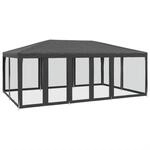 vidaXL Partyzelt mit 10 Mesh-Seitenteilen Anthrazit 6x4 m HDPE