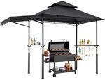 VEVOR Grillpavillon, 2430x1500x500mm, Grill&uuml;berdachung Au&szlig;engrill, 2-stufige