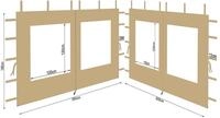 QUICK STAR 2 Seitenteile aus Polyester mit Fenster 300x195cm f&uuml;r Pavillon 3x3m