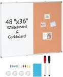 VEVOR Kombitafel Kork Pinnwand & Magnettafel 120 x 90 cm, 2 in 1 Memoboard