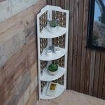 Mendler Eckregal HWC-K85, Regal Standregal, klappbar 4 Ablagen, Paulownia Holz...