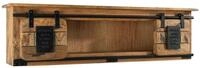 MASSIVMOEBEL24.DE | Railway Wandregal 130x25x35 Mango 2-t&uuml;rig, Farbe:Natur lackiert,