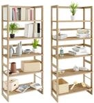 Casaria&reg; 2X Badregal Standregal Holz 5 B&ouml;den 58x27x136cm Gro&szlig; Stehend Offen...