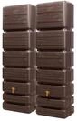 4rain Regentonne Wandtank Slim Wood Decor Set 700 L, Darkwood, 2X Slim 350L,...
