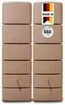 4rain Slim Regentonne Set 660 L, Taupe, 2X Slim 330 L, inkl. Verbinder -...