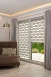 K-home Klemmfix Doppelrollo "Welle" ohne Bohren - Grau 120 cm x 150 cm (B x L)
