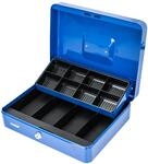 HMF Geldkassette abschlie&szlig;bar, Kasse mit 8 M&uuml;nzf&auml;chern und 4...