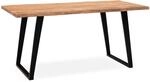 FineBuy Schreibtisch 180 cm Akazie Massivholz/Metall Computertisch Baumkante,
