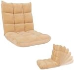 Mendler Bodensessel HWC-N43 stabiles Gestell Samt - beige