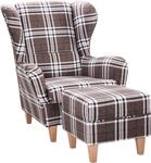 Supellex Ohrensessel &raquo;Sofia&laquo;, Design Oxford, kariert, braun (Design-Nr.:...