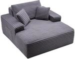VEVOR Chaiselongue Relaxliege 124 cm, gepolstertes Schlafsofa mit Dekokissen &