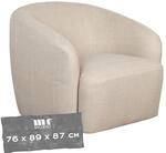 MR. DEKO Loungesessel Loconia Beige I Drehbarer Polstersessel mit Stoffbezug I