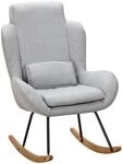 FineBuy Schaukelstuhl Capri Stoff/Holz Design Relaxsessel 75 x 110 x 88,5 cm,...