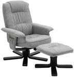 IDIMEX Relaxsessel Charly mit Hocker drehbar neigungsverstellbar grau/schwart [Max.