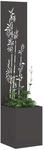 vidaXL Garten Sichtschutz-Leinwand Floral Schwarz 32 x 32 x 150 cm