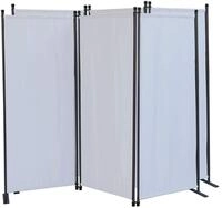 QUICK STAR 2 St&uuml;ck Paravent 3 Teilig 170 x 165 cm Wei&szlig; - Garten & Balkon