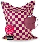 Lumaland Sitzsack XXL Karo f&uuml;r Erwachsene & Kinder | Bean Bag mit Karomuster...