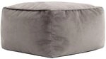 Icon Amara Hocker, Dunkelgrau, Flauschiger Samt Stoff, Samt Sitzsack, Sitzpuff, Pouf