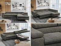 MKS MEBLE Ecksofa Wohnlandschaft L-Form mit Schlaffunktion und Bettkasten,...