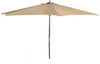 Spetebo Holz Sonnenschirm 3m natur - Gartenschirm mit Seilzug - Marktschirm...