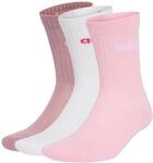 adidas Unisex Linear Crew Cushioned Socks 3 Pairs Socks, magic mauve/white/clear