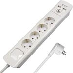 FeinTech MD000432 4-fach Steckdosenleiste mit USB Ladeger&auml;t 1,5m Kabel mit