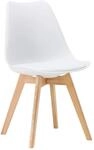 Homestyle4u Moderner K&uuml;chenstuhl Wei&szlig; &ndash; Kunststoff Sitzschale mit...