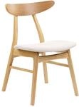 Beliani Esszimmerstuhl 2er Set Heller Holzfarbton mit Polsterung beige Skandi...
