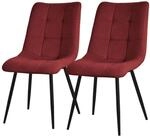 ML-Design Esszimmerst&uuml;hle 2er Set Rot, Wohnzimmerst&uuml;hle mit Stoffbezug und