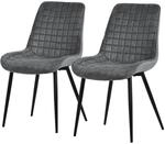 ML-Design Esszimmerst&uuml;hle 2er Set, Anthrazit, Sitzfl&auml;che aus Samt, Schwarzes