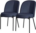 ML-Design Esszimmerst&uuml;hle 2er Set, Dunkelblau, K&uuml;chenst&uuml;hle mit Stoffbezug &