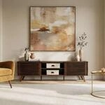 IDIMEX TV Lowboard RIAN mit 2 Schiebet&uuml;ren f&uuml;r 75" TV Nussbaum Finish - TV...