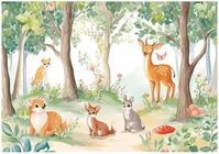 WallArena - Vlies Fototapete Kinderzimmer 200x140 cm Wald Landschaft -...