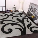 Paco Home Designer Teppich mit Konturenschnitt Modern Grau Schwarz,...