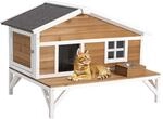 VEVOR Katzenhaus Outdoor, Katzenh&uuml;tte mit Schaumstoffisolierung, Holzunterstand mit