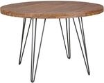 FineBuy Esszimmertisch rund &Oslash; 120cm Sheesham Massivholz &ndash; Design Esstisch...