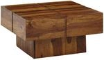 FineBuy Couchtisch 57,5x57,5x30 cm Sheesham Massivholz Sofatisch Quadratisch,...