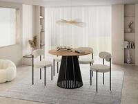 WFL GROUP Esstisch Rund Ausziehbar mit Lamellen im Loft-Stil &ndash; 120 bis 200 cm...
