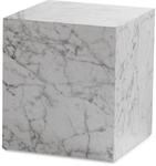 FineBuy Couchtisch MONOBLOC 40x40x45 cm Hochglanz mit Marmor Optik,...