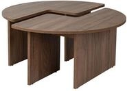 Hanah Home Eleganter Couchtisch in Walnuss, &Oslash;90 cm, H&ouml;he 41 cm | 100%