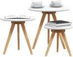 vidaXL Couchtisch 3 STK. Braun 50 x 50 x 46 cm Massivholz aus Walnuss