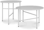 bomoe 2er Set Beistelltisch Outdoor Gartentisch Rund Kratzfeste Oberfl&auml;che -