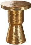 FineBuy Beistelltisch rund 43 cm Metall Gold - Orientalischer Design...